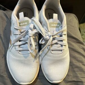 Adidas White and Gray Running Shoes